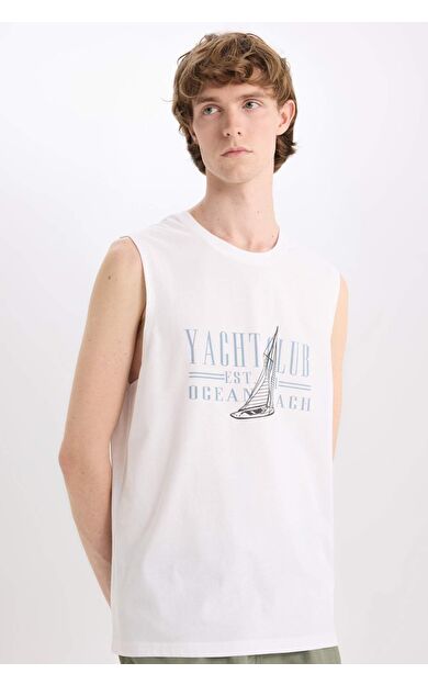 DeFacto %100 Pamuk Regular Fit Baskılı Bisiklet Yaka Atlet E3220AX25HSWT34