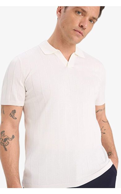 DeFacto Standart Fit Kısa Kollu Triko Polo Tişört E3240AX25SPWT32