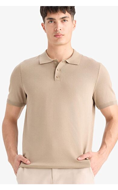 DeFacto Standart Fit Kısa Kollu Triko Polo Tişört E3241AX25SPBG129