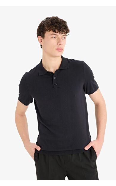 DeFacto Standart Fit Kısa Kollu Triko Polo Tişört E3241AX25SPBK27