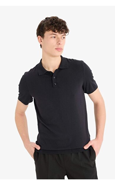 DeFacto Standart Fit Kısa Kollu Triko Polo Tişört E3241AX25SPBK27