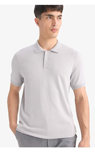 DeFacto Standart Fit Kısa Kollu Triko Polo Tişört E3241AX25SPGR192