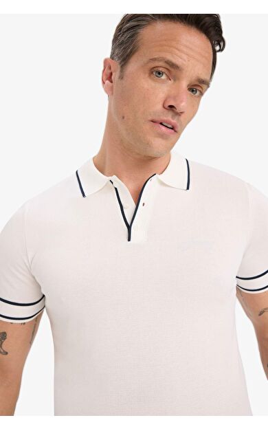 DeFacto Standart Fit Polo Yaka Kısa Kollu Triko Polo Tişört E3251AX25SMWT32