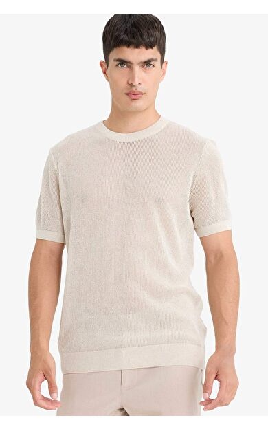 DeFacto Standart Fit Bisiklet Yaka Triko Kısa Kollu Tişört E3255AX25SMBG300