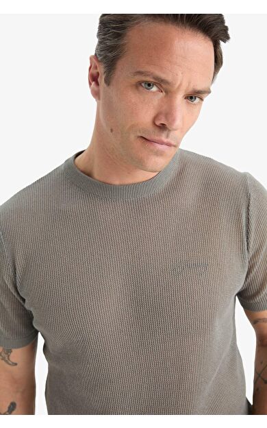 DeFacto Standart Fit Bisiklet Yaka Kısa Kollu Triko Tişört E3255AX25SMGR431