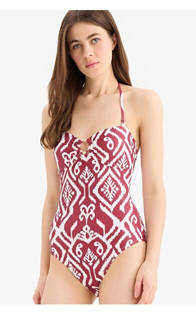 Etnik Desenli Boyundan Askılı Mayo-Fall in Love