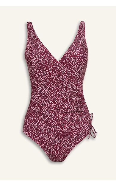 Puantiyeli Yandan Büzgülü Mayo-Fall in Love