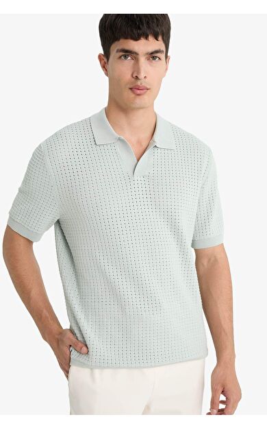 DeFacto Standart Fit Polo Yaka Triko Kısa Kollu Tişört E3306AX25SMBE490