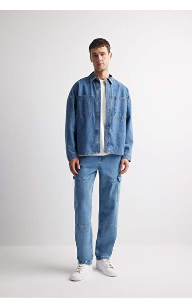 DeFacto Relax Fit Rahat Kalıp Geniş Paça Jean Pantolon