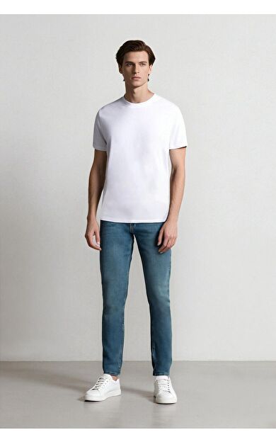 DeFacto Pedro Slim Fit Dar Kalıp Normal Bel Dar Paça Jean Pantolon E3366AX25SPNM29