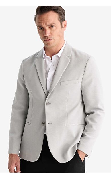 DeFacto Slim Fit Dar Kesim Yarım Astar Penye Blazer Ceket