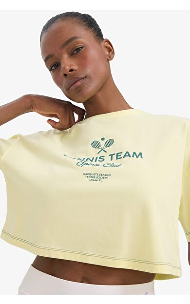 DeFactoFit Oversize Geniş Kalıp Bisiklet Yaka Sporcu Kısa Kollu Tişört E3597AX25SMYL75