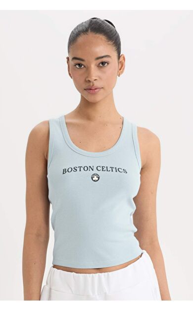 DeFacto DeFactoFit NBA Boston Celtics Slim Fit Bisiklet Yaka Fitilli Kaşkorse Atlet