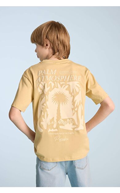 DeFacto Erkek Çocuk Bisiklet Yaka Baskılı Kısa Kollu Tişört E3741A825SMBG809