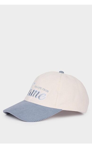 Kadın Nakışlı Kadife Cap Şapka