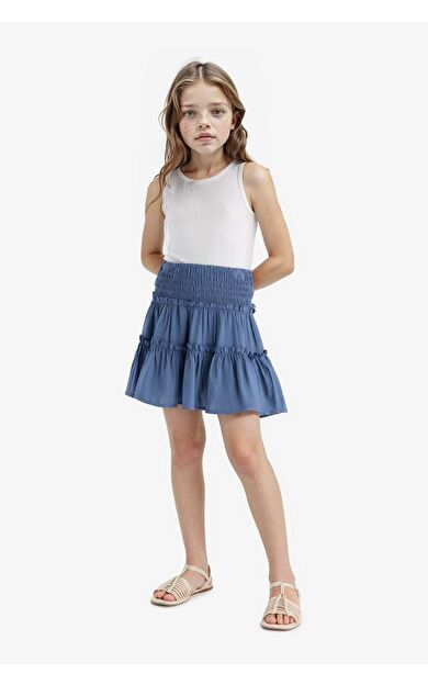 Kız Çocuk Gipeli Volanlı Viskon Etek