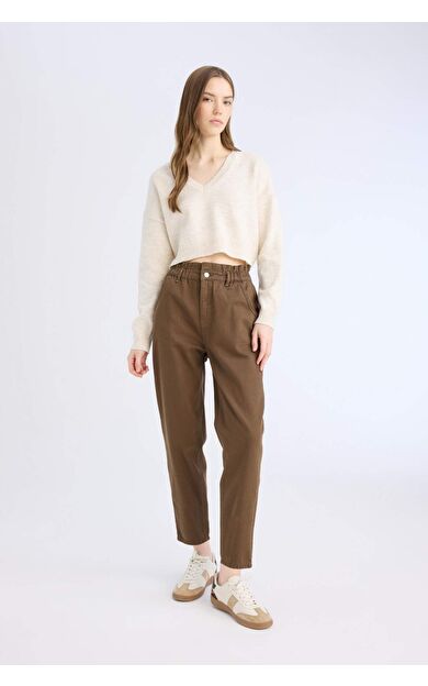 DeFacto Paperbag Beli Lastikli Bilek Boy Jean Pantolon E3870AX25SPBN321