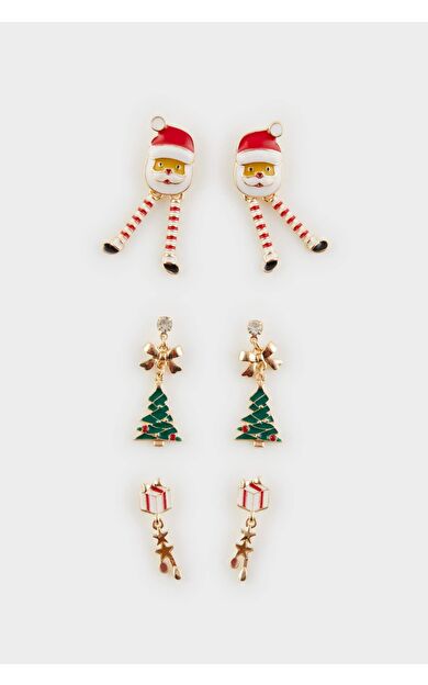 Kadın Yılbaşı Temalı 3'lü Küpe