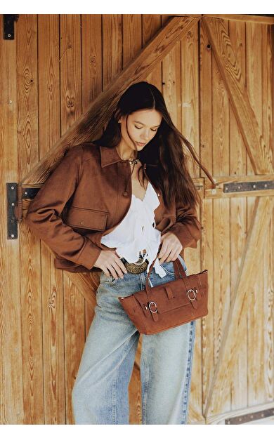 Kadın Süet Omuz Çantası