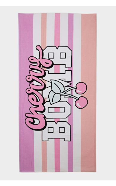 Kız Çocuk Çizgili Pamuklu Plaj Havlusu