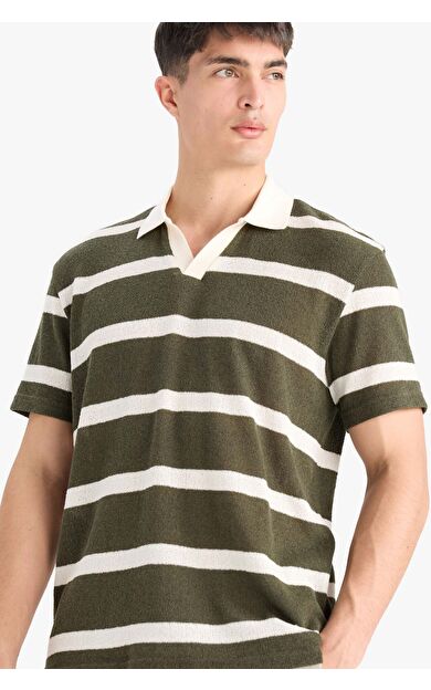 DeFacto Regular Fit Kısa Kollu Çizgili Polo Tişört E3965AX25SMKH211