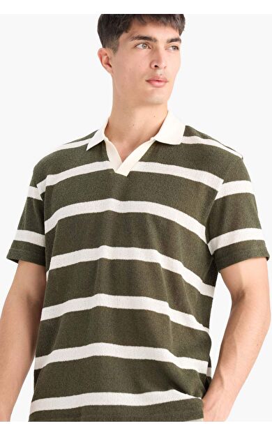 DeFacto Regular Fit Kısa Kollu Çizgili Polo Tişört E3965AX25SMKH211