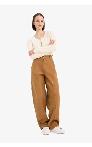 DeFacto Coool Baggy Fit Normal Bel Gabardin Pantolon E4028AX25SPBG633