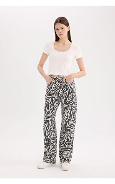 DeFacto Straight Fit Normal Bel Standart Boy Gabardin Pantolon