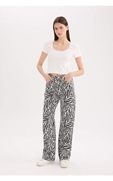 DeFacto Straight Fit Normal Bel Standart Boy Gabardin Pantolon