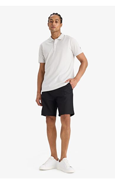 DeFacto DeFactoFit Standart Fit Sporcu Kısa Paça Dokuma Şort E4137AX25SMBK81