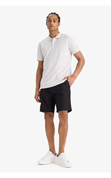 DeFactoFit Standart Fit Sporcu Kısa Paça Dokuma Şort E4137AX25SMBK81
