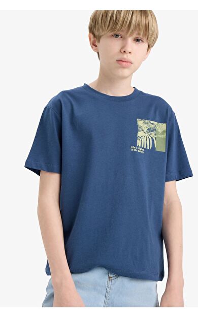 DeFacto Erkek Çocuk Regular Fit Bisiklet Yaka Kısa Kollu Tişört E4167A825SMIN120