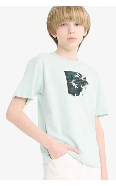 DeFacto Erkek Çocuk Regular Fit Bisiklet Yaka Kısa Kollu Tişört E4168A825SMGN1114