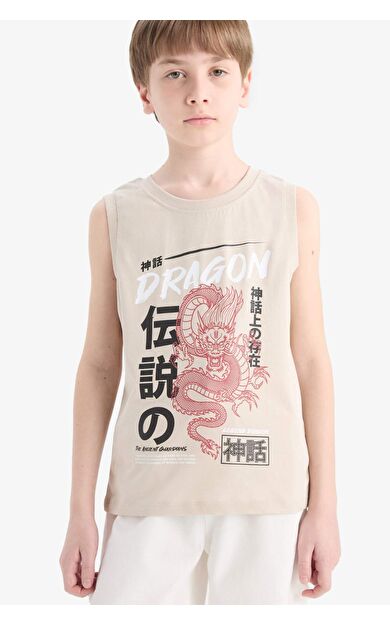 DeFacto Erkek Çocuk Bisiklet Yaka Baskılı Atlet E4184A825HSBG155