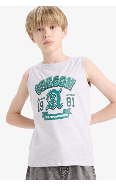 DeFacto Erkek Çocuk Bisiklet Yaka Baskılı Atlet E4185A825HSGR400