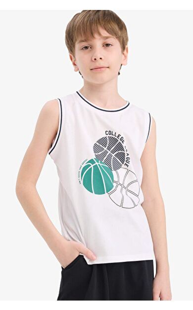 DeFacto Erkek Çocuk Bisiklet Yaka Baskılı Atlet E4187A825HSWT34