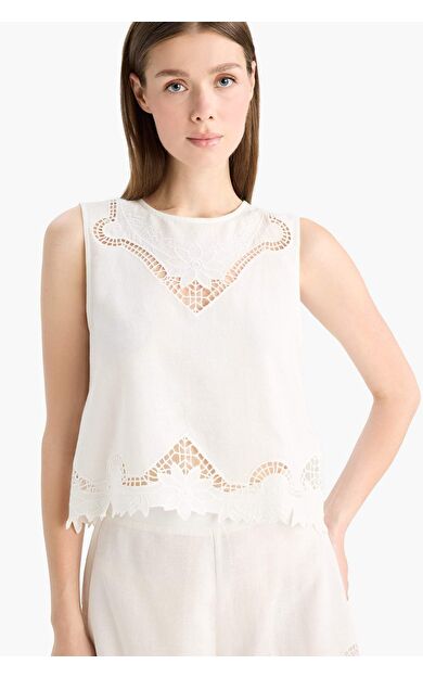 DeFacto -Fall in Love Regular Fit Pamuklu Plaj Kıyafeti E4261AX25SMWT16