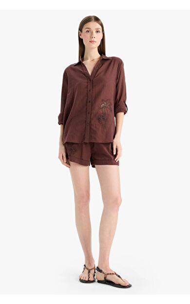 DeFacto Fall in Love Regular Fit Müslin Plaj Kıyafeti E4272AX25SMBN166
