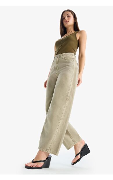 DeFacto Coool Baggy Fit Yıkamalı Normal Bel Gabardin Pantolon E4307AX25SPKH340