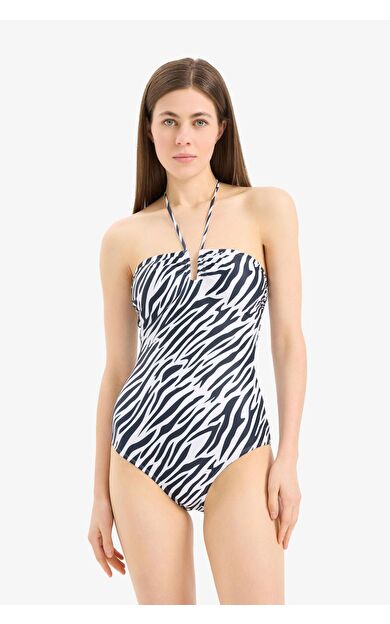 DeFacto Fall in Love Regular Fit Zebra Desenli Mayo