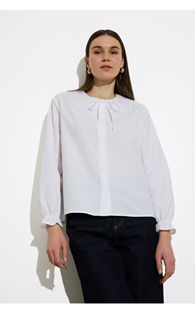 DeFacto Regular Fit Poplin Uzun Kollu Gömlek Tunik