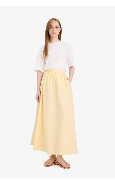 A Kesim Cepli Poplin Maxi Etek