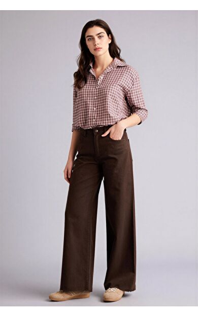 DeFacto Wıde Leg Normal Bel Standart Boy Gabardin Pantolon