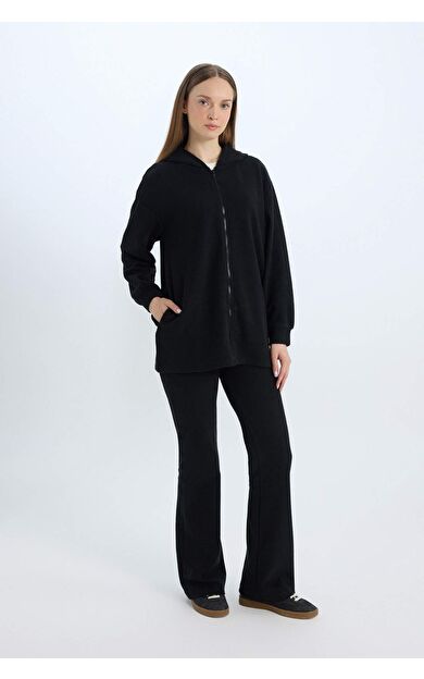 DeFacto Wide Leg Geniş Paça Esnek Belli Uzun Boy Pantolon E4387AX24WNBK81