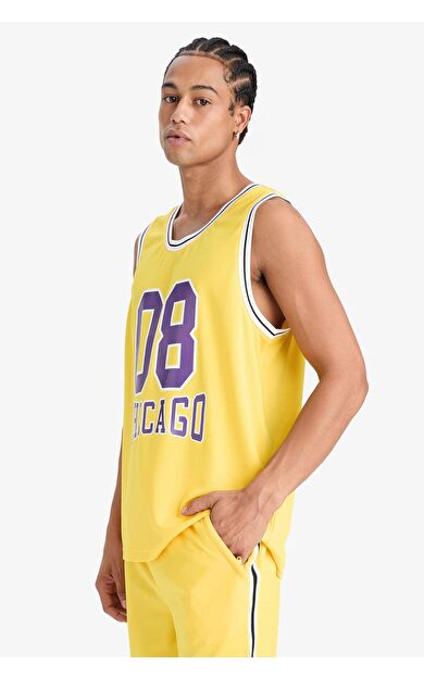 DeFactoFit Standart Fit Baskılı Bisiklet Yaka Sporcu Atlet E4396AX25HSYL93