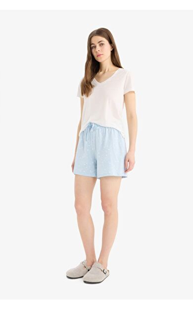 DeFacto Regular Fit Beli Lastikli Şort Pijama Altı-Fall in Love E4504AX25SMBE343