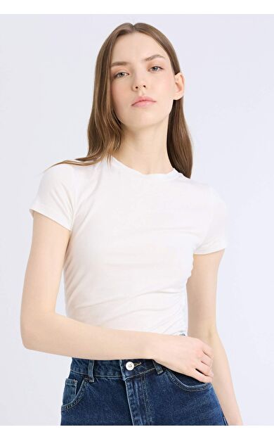 DeFacto Fitted Bisiklet Yaka Modal Kısa Kollu Tişört