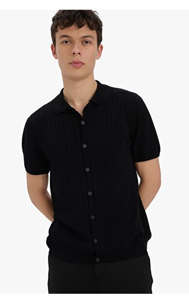 DeFacto Standart Fit Polo Yaka Kısa Kollu Triko Polo Tişört E4603AX25SMBK27