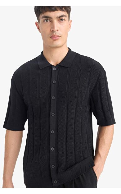 DeFacto %100 Pamuk Standart Fit Kısa Kollu Triko Polo Tişört E4605AX25SMBK27