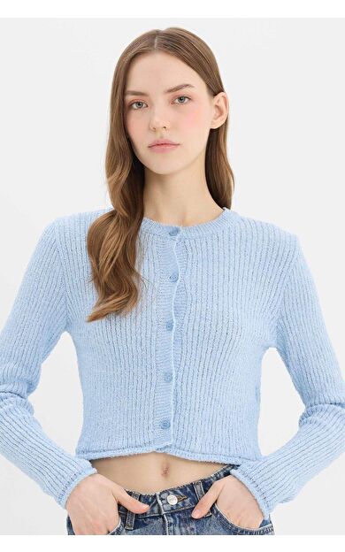 DeFacto Slim Fit Dar Kesim Bisiklet Yaka Hırka E4613AX25SPBE696